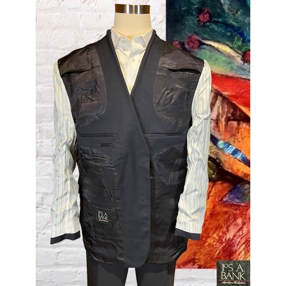 New Jos A Bank Signature 46R Navy Blue SuperFine Suit Jacket Blazer Separate - Picture 7 of 15